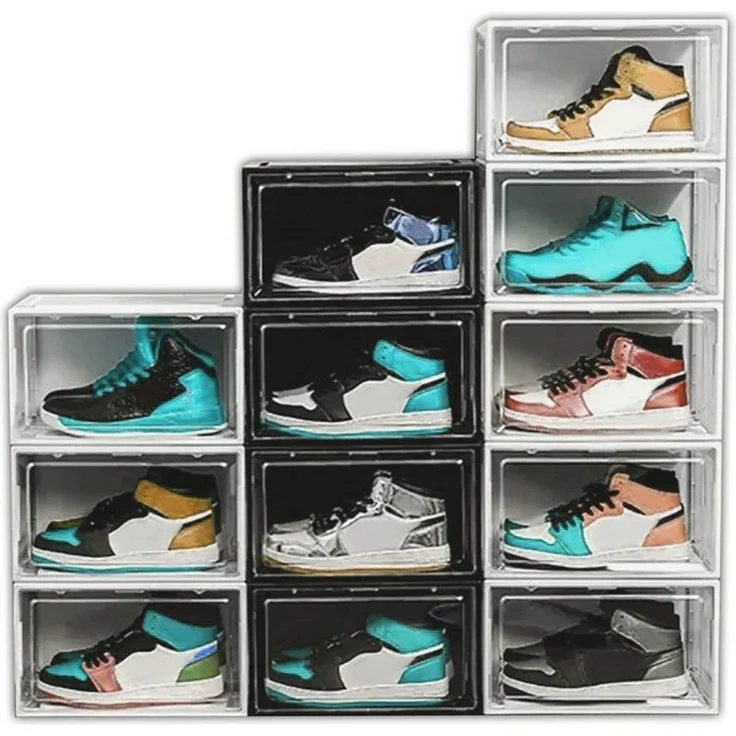 HAC24 Schuhbox Schuhorganizer Aufbewahrungsbox Stapelbar Kunststoffbox Schuhkarton (Set, 12 St), bis Gr. 47 – Bild 3