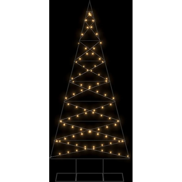vidaXL Metall Weihnachtsbaum KUOPIO 210 cm Warmes Weiß Stahl Schwarz 42054051 – Bild 5