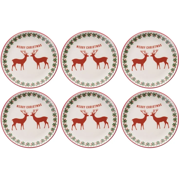 Hermia Concept 'Two Deers' Servierteller-Set (6-teilig), Mehrfarbig, 25,5 x 25,5 x 2,5 cm – Bild 3
