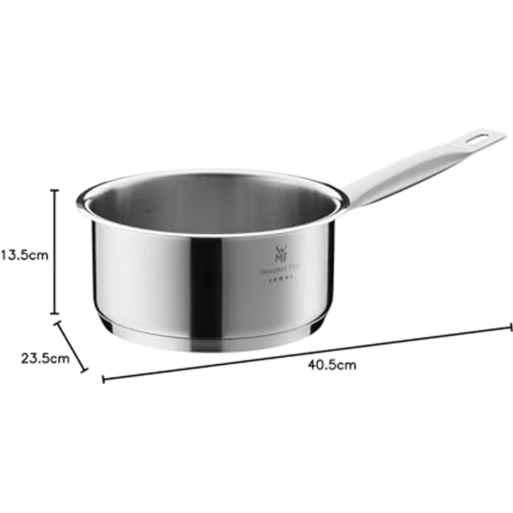 WMF Gourmet Plus Stielkasserolle 20cm, kleiner Topf mit Metalldeckel mit Dampföffnung, Kochtopf klein 2,5l, Induktion, Cromargan Edelstahl mattiert, Innenskalierung – Bild 10