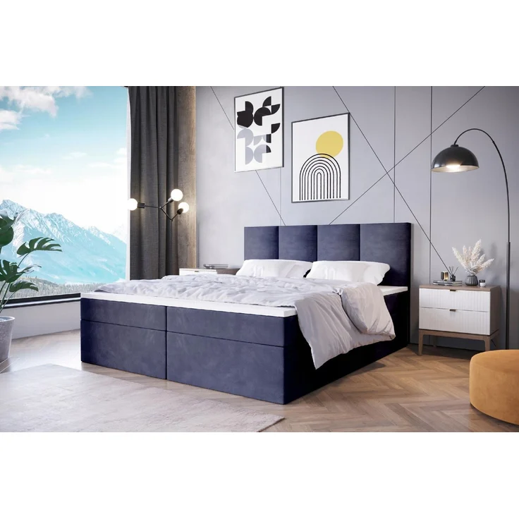 KRISAN MÖBEL Kontinentalbett DREAM1 Premium-Komfort für Ihr Schlafzimmer mit 2 Bettkasten, Bonell-Federkern 120 x 200 cm Grau – Bild 3