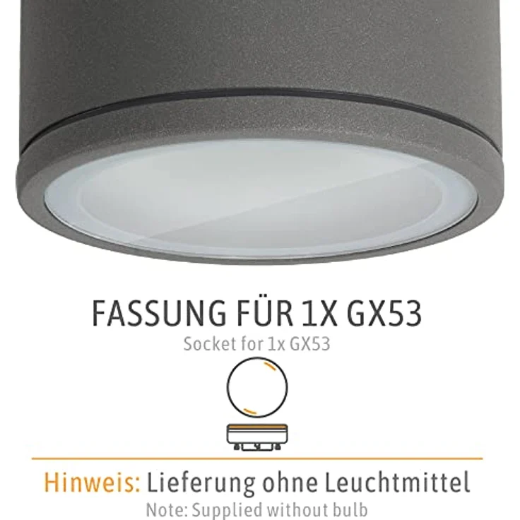SSC-LUXon CELI-WX Aufbaustrahler 4 Stück, flach IP44 für Außen & Bad, anthrazit, Fassung für 1x GX53 (ohne Leuchtmittel) – Bild 4
