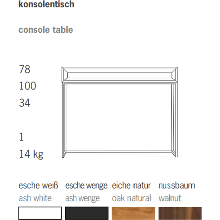 Konsolentisch Dina Tablett Eiche Natur / Gestell Edelstahl – Bild 3