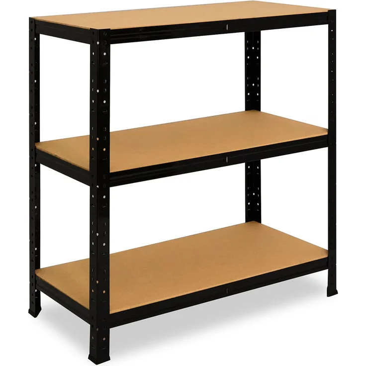 shelfplaza BLACK 90x80x45 cm Schwerlastregal in schwarz mit 3 Böden und 175 kg Traglast pro Boden – Bild 1