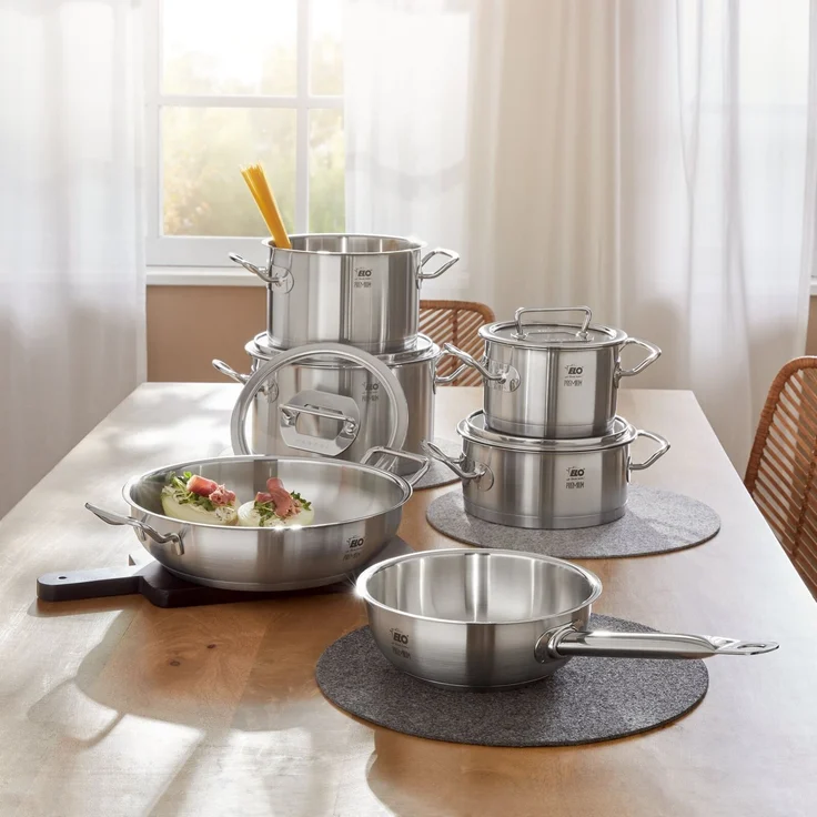 Elo Topfset 6-tlg 'GOURMET PLUS', Edelstahl silber, 35.5 x 27.5 x 63 cm, für alle Herdarten – Bild 5