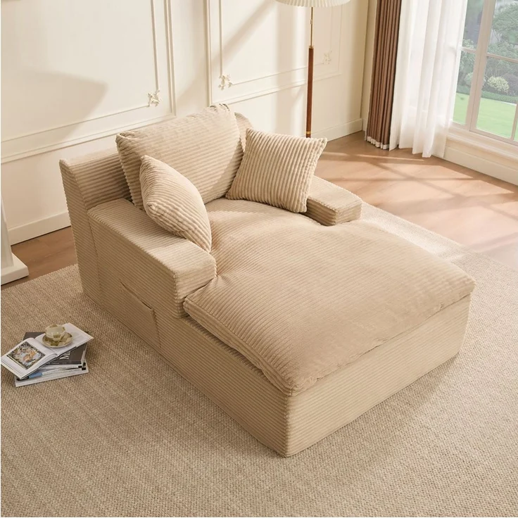 LITBIRD Chaiselongue 160 cm Loungesofa, Boneless Bodensofa & Schlafsofa mit Schlaffunktion, 1 Teile, Platzsparendes Cloud Sofa mit Armlehnen für Wohnzimmer – Bild 1