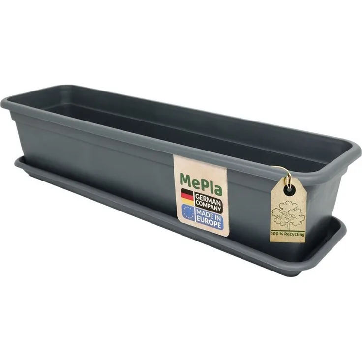 Heimwerkercenter Balkonkasten MePla Balkonkasten Balcony 40cm, Untersetzer - Anthrazit -