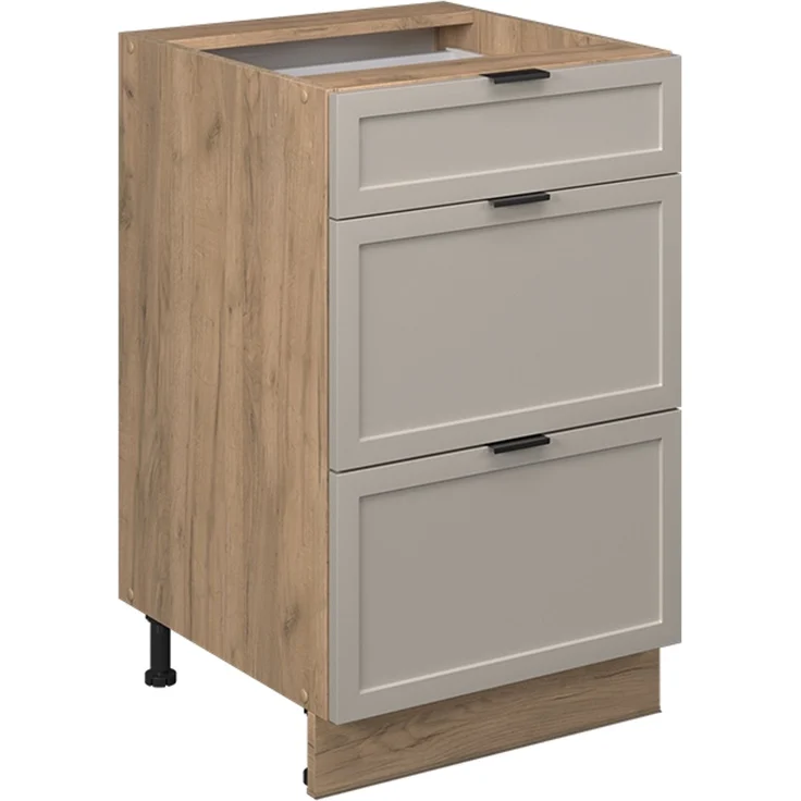 Küchenunterschrank Fame-Line GrauBeige 50 cm ohne Arbeitsplatte Vicco – Bild 1