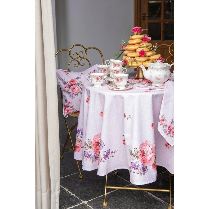 Clayre & Eef Platzset Dotty Rose, (Set, 2-St, 2-teilig), Tischsets Platzsets (2 Stück) Platzdeckchen ca. 48x33cm Baumwolle – Bild 4