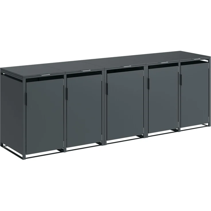STEELSØN 'Thoria' Mülltonnenbox 5er je 120 Liter, anthrazit, Mülltonnenverkleidung aus Stahl, wetterfest, 102x62x294,5 cm, Müllbox für 5 Tonnen – Bild 13