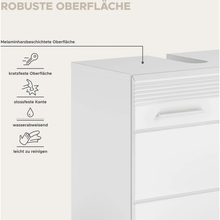 Badezimmerset Linus II - Weiß / Weiß Hochglanz – Bild 9