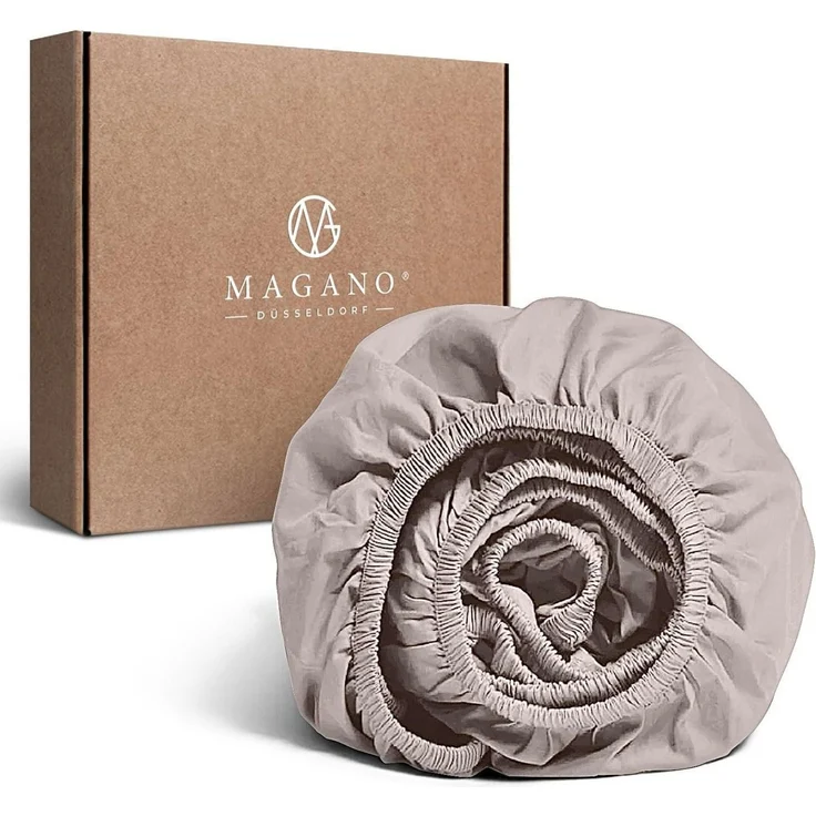 MAGANO Spannbettlaken Bambus & Baumwolle Satin, Luxus Bettlaken, Gummizug: rundum, 400 TC Luxusqualität, Hypoallergen, Thermoregulierend – Bild 1