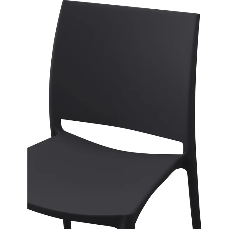 CLP Gartenstuhl Meton mit Lehne stapelbar wetterfest UV-beständig bis 150 kg,schwarz – Bild 7