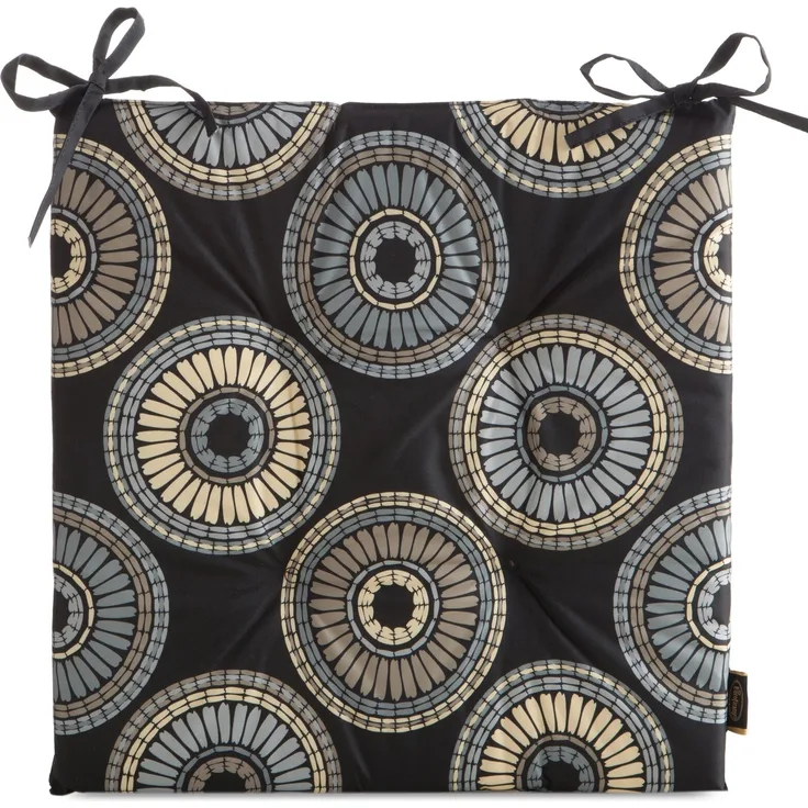 Wasserdichtes Stuhlkissen Outdoor GARTEN 19A 43X43 schwarz beige