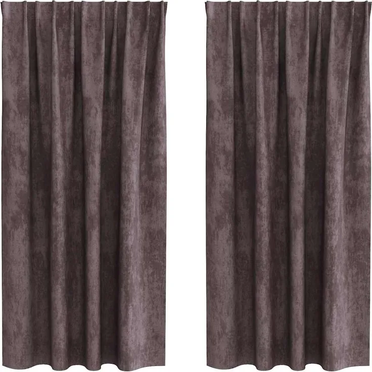 vidaXL Samtvorhänge mit Vorhängen 2 pcs Braun 175 x 140 cm Samt 4107694