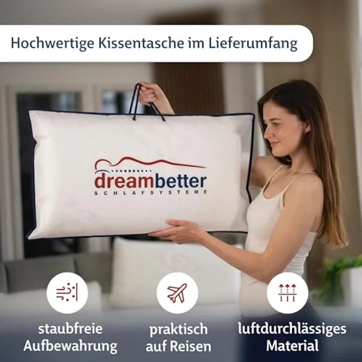 FMP Matratzenmanufaktur Orthopädisches Nackenstützkissen -viscoelastisches Kissen, Visco Kopfkissen, 6,5 cm hoch, Kissen, Nackenkissen – Bild 9