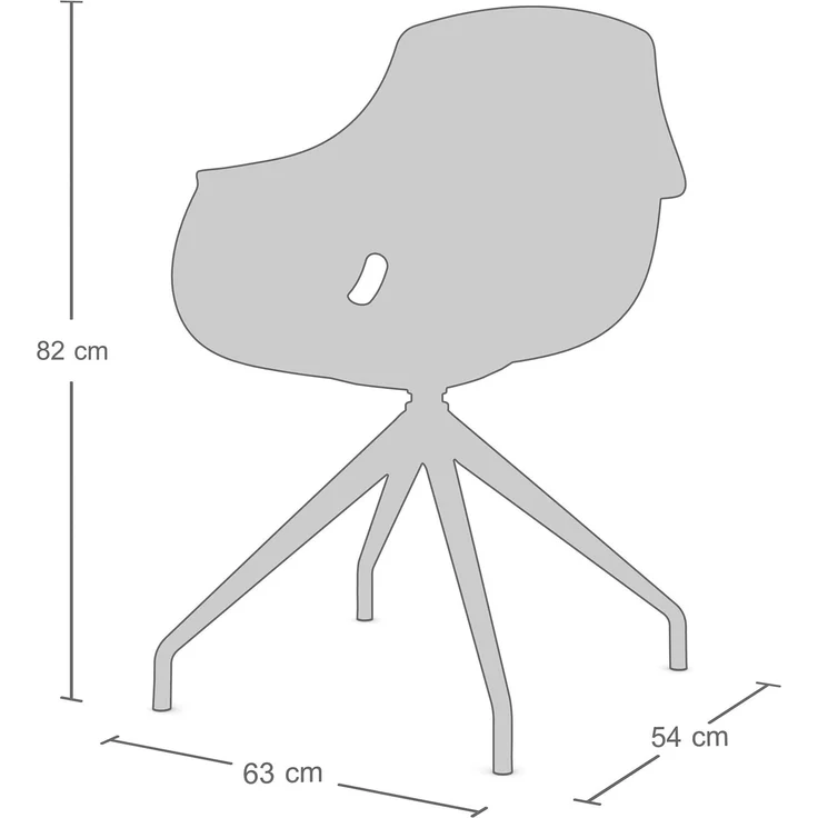 ASSMANN Schalenstuhl Consento Triest Schwarz 63x56x83cm Kunststoff – Bild 4
