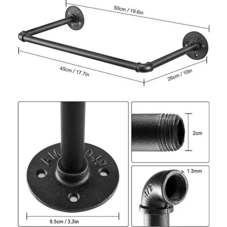 Youyijia Kleiderständer 2-Pack Kleiderständer für die Wand 50cm – Bild 4