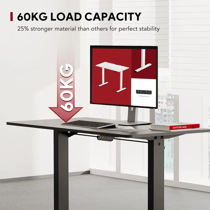 SANODESK Höhenverstellbarer Schreibtisch 160x75 cm Schreibtisch Höhenverstellbar Elektrisch Ergonomischer Steh-Sitz Tisch Computertisch für Heimbüro Homeoffice(schwarz) – Bild 5