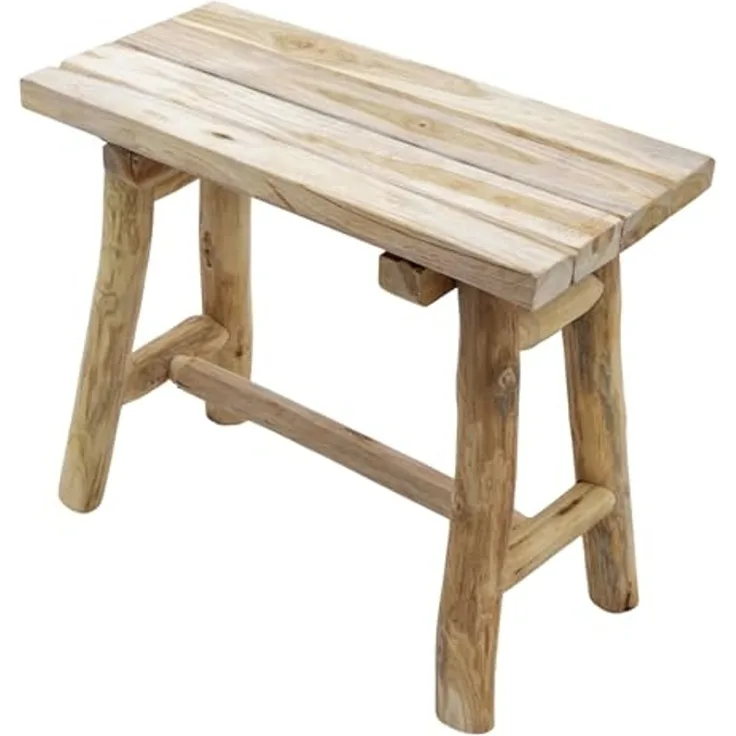 Spetebo Blumenhocker Teakholz Blumenhocker natur rechteckig - 43 x 38 cm (Anzahl, 1 St, Stück), Lieferung erfolgt fertig montiert