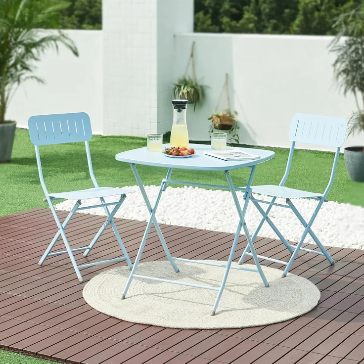 Klappstuhl Sande 2er Set Stahl Himmelblau [en. casa] – Bild 2
