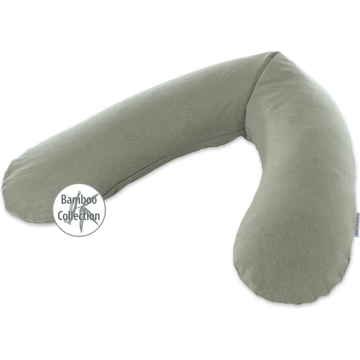 Theraline Stillkissen 190cm inkl. Bezug Melange grün-grau Mikroperlenfüllung