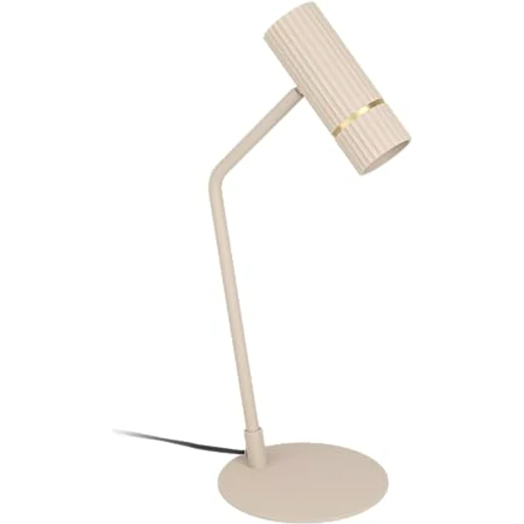 EGLO Caminia Tischleuchte, GU10, sandfarben, messing-gebürstet, 345 lm, 48,5 x 17 x 21 cm, Stahl – Bild 1