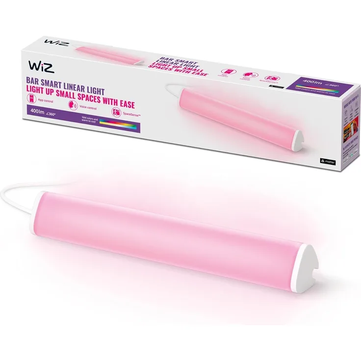WiZ Light Bar Tischleuchte Tunable White and Color, dimmbar, 16 Mio. Farben, smarte Steuerung per App/Stimme über WLAN, Einzelpack