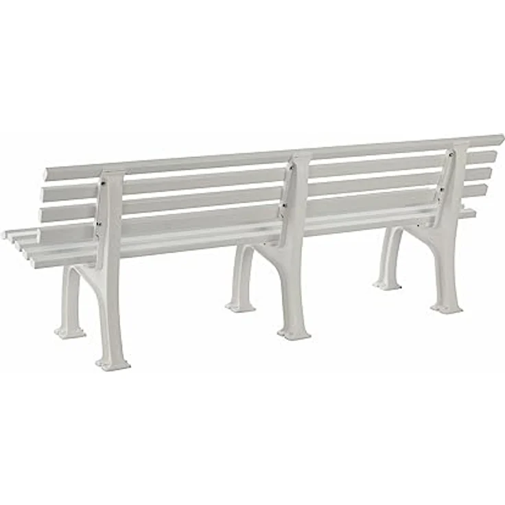 PROREGAL Gartenbank Antigua 4 Sitzer, Weiß, witterungsbeständig und UV-beständig, HxBxT 74 x 200 x 54 cm, stabile Bauweise mit 320 kg Belastbarkeit – Bild 4