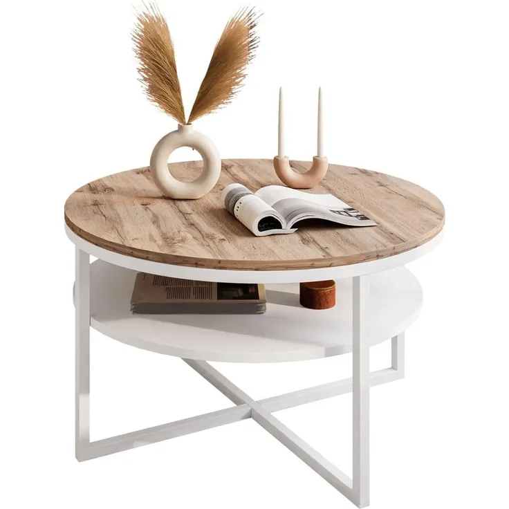 Lookway Couchtisch CIRI-X LOFT mit Ablage (1 Tisch), Durchmesser: ⌀ 70 cm
