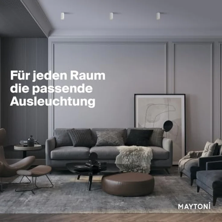 MAYTONI FOCUS S Deckenleuchte, GU10 Deckenlampe aus Aluminium, Ø5 cm, ideale LED Leuchte für Küche, Flur, Wohnzimmer oder Esszimmer, Weiß – Bild 5