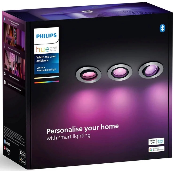 Philips Hue White&Col. Amb. Centura Einbausp 3flg alum 3x4.2W – Bild 4