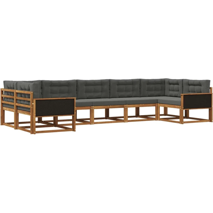 vidaXL Outdoor-Sofagarnitur 7 stk. 7-Sitzer Natur und Anthrazit 3382855 – Bild 2