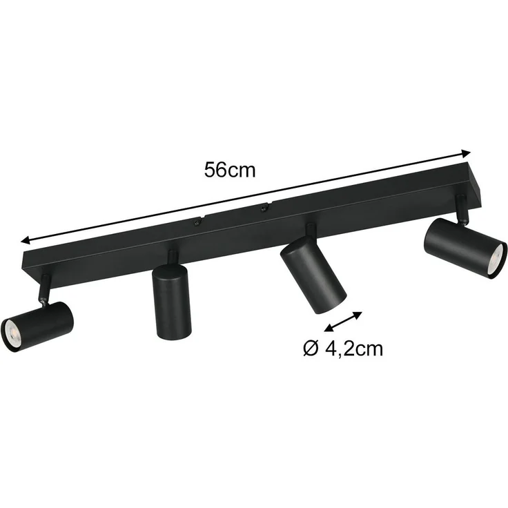Deckenstrahler TARYN Schwarz 4-flammig, Breite 56cm – Bild 4