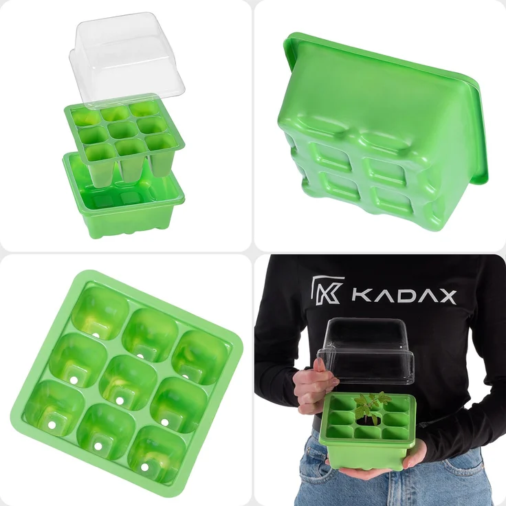 KADAX Mini-Gewächshaus, Mini-Gewächshaus, Gewächshaus, 9 Zellen, Aussaatschale – Bild 5