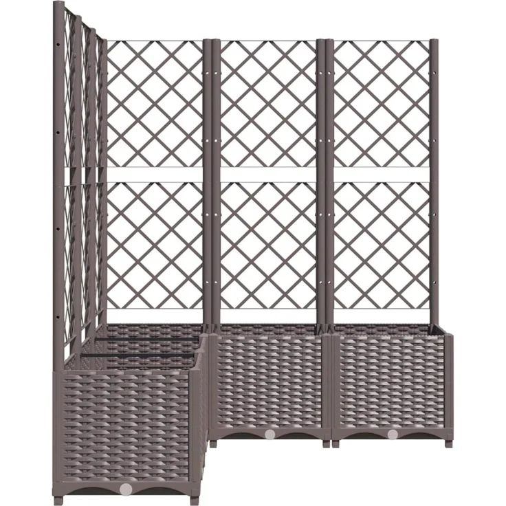 vidaXL Pflanzkübel mit Rankgitter Braun 120x120x136 cm PP 318267 – Bild 4