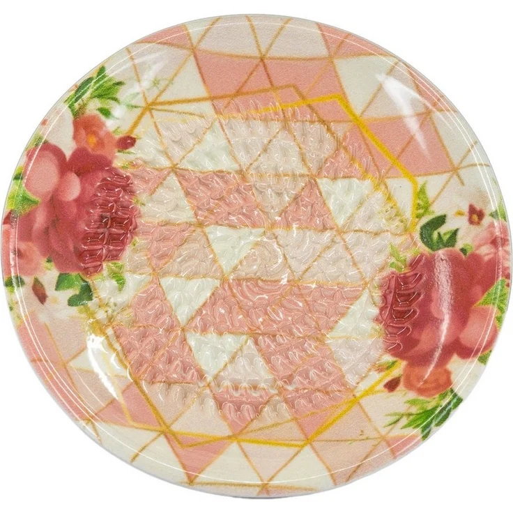 Kaladia Multireibe Reibeteller in Rosa mit pinker Blume, Keramik, handbemalte Küchenreibe - Made in Spain – Bild 1