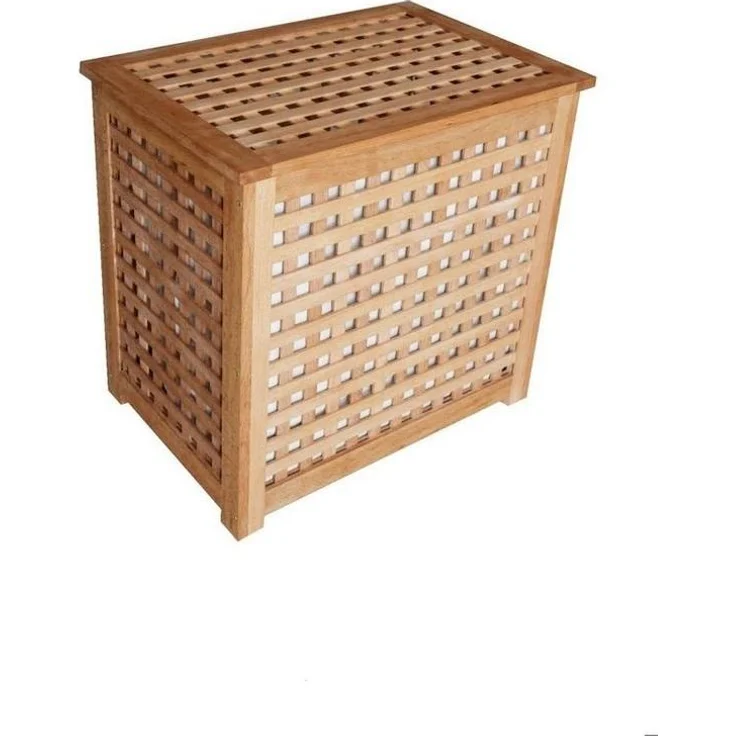 Primaster Wäschebox Buche mit Innensack 55 x 37 x 52 cm Wäschekorb Wäschesammler – Bild 1