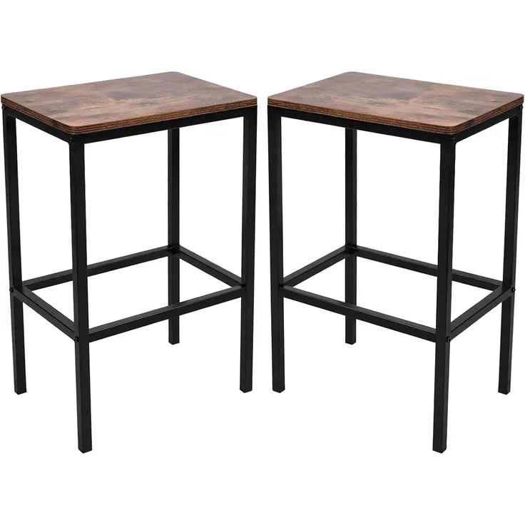 VENDOMNIA Barhocker 2er Set - industrial Design, aus Metall, Barstühle, Bistrohocker, Barstuhl für Bar, Kücheninsel, Theke, Vintage