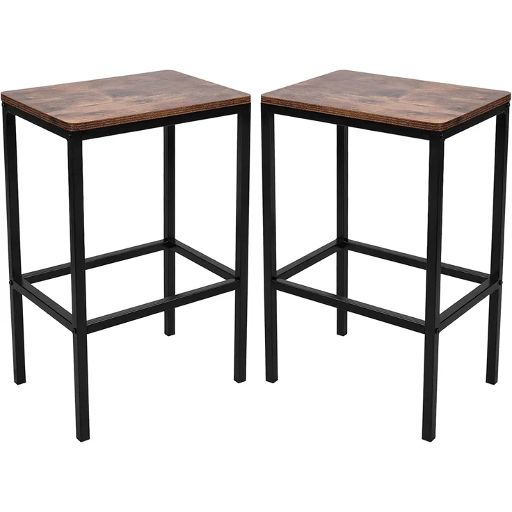 VENDOMNIA Barhocker 2er Set - industrial Design, aus Metall, Barstühle, Bistrohocker, Barstuhl für Bar, Kücheninsel, Theke, Vintage – Bild 1