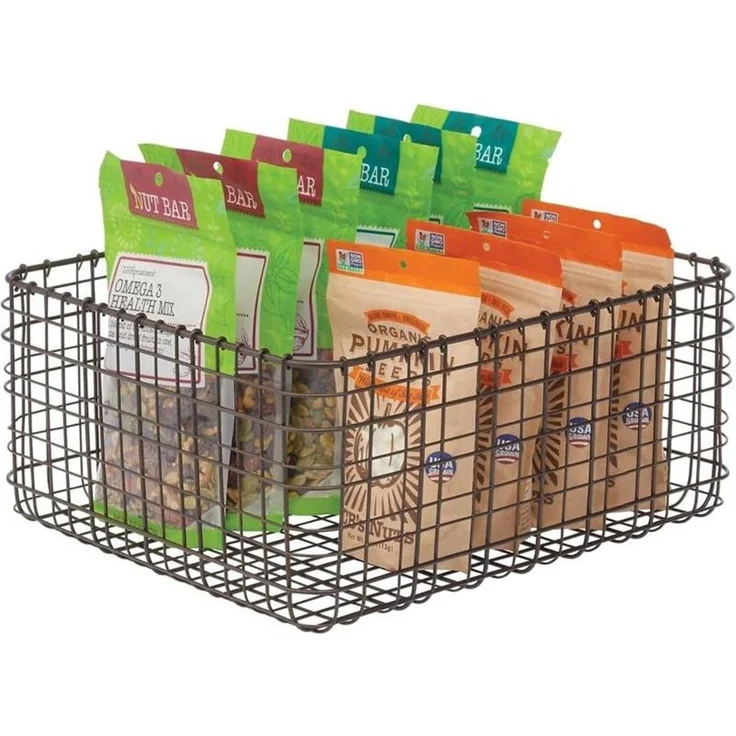 mDesign Allzweckkorb Aufbewahrung Drahtkorb Organizer 6er-Set Metall Bronze – Bild 7