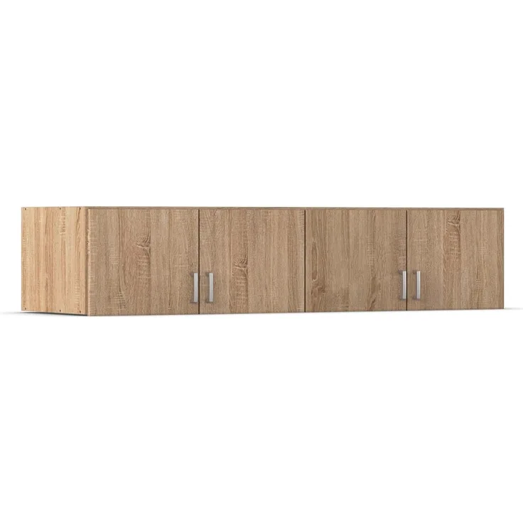 Rauch Möbel Bremen Schrankaufsatz für zusätzlichen Stauraum für den Kleiderschrank 4-türig, Eiche Sonoma, kombinierbar mit Schrank-Breite 181 cm aus Modellserie Bremen BxHxT 181x39x54 cm