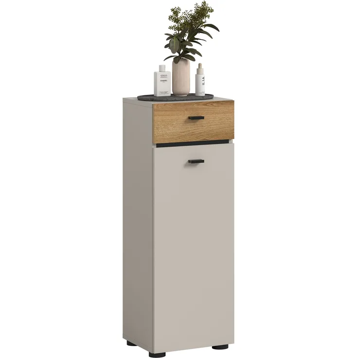 Aqua Standschrank in Kaschmir Melamin
