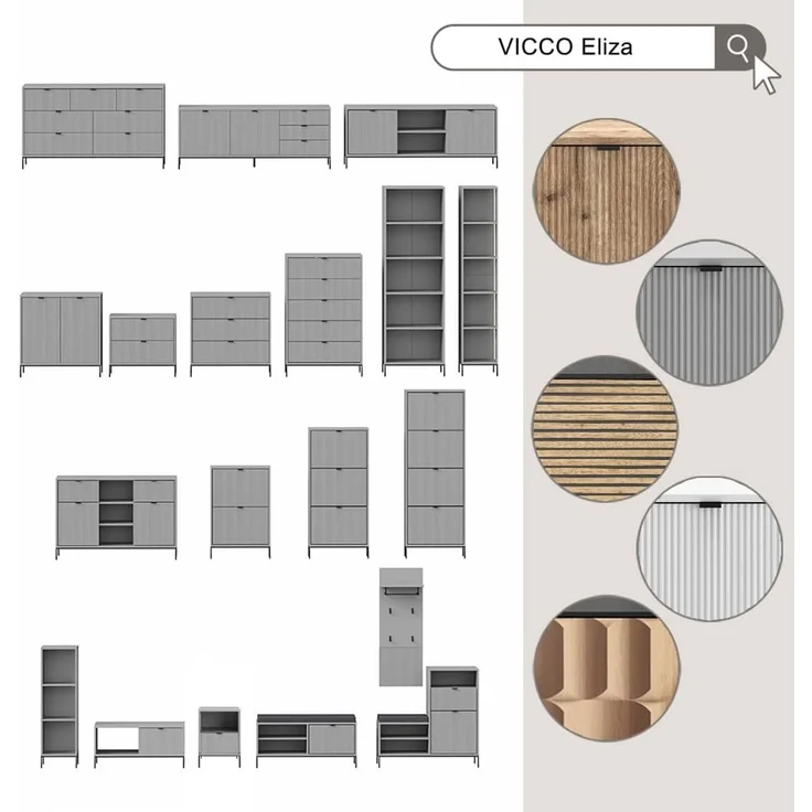 Badezimmer Eliza Viking Oak 40 x 65 cm mit eine Tür Vicco – Bild 8