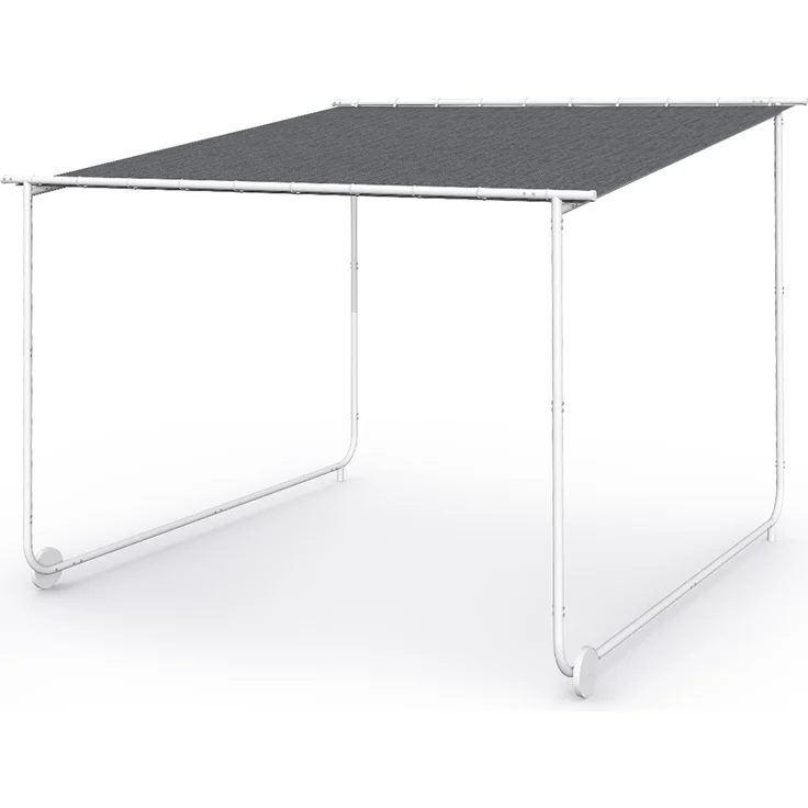 Nantes Pavillon Gazebo Sonnendach 3x3 m Polyester Stahlrahmen UV50+ Bodenrollen Dunkelgrau – Bild 11