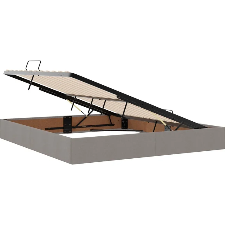 vidaXL LED-Speicherbett mit Matratze Taupe 200x200 cm Stoff 3459150 – Bild 6