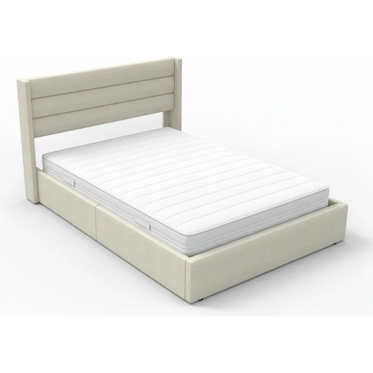 HOME DELUXE LED Bett SORINA inkl. Matratze Beige - 160 x 200 cm – Bild 2