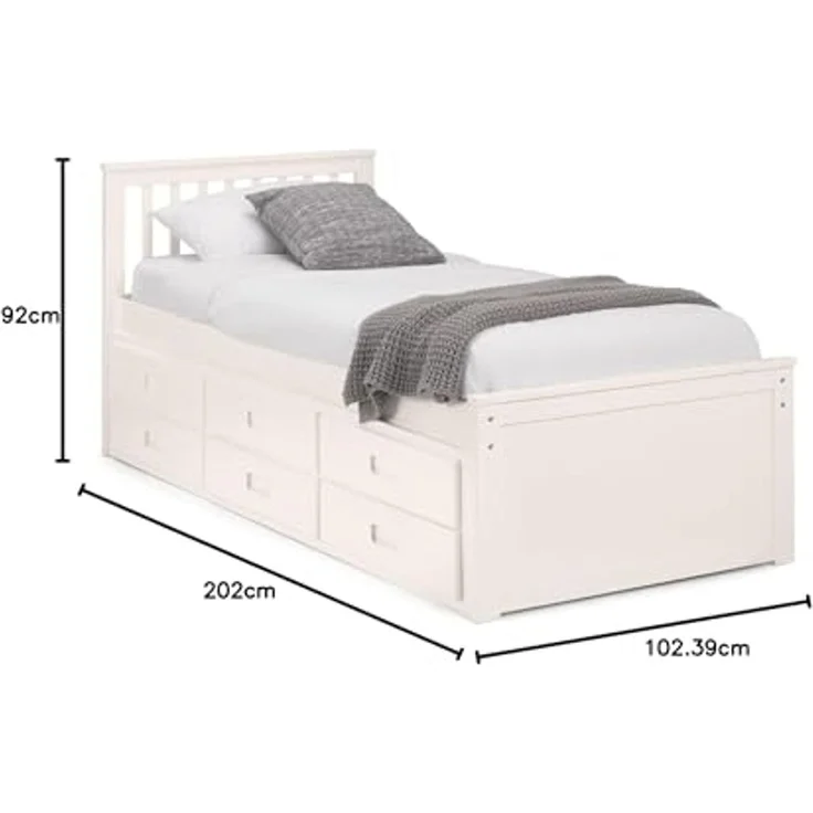 Julian Bowen Maisie Kapitänsbett mit Unterbett und Schubladen, Weiß, Einzelbett – Bild 2