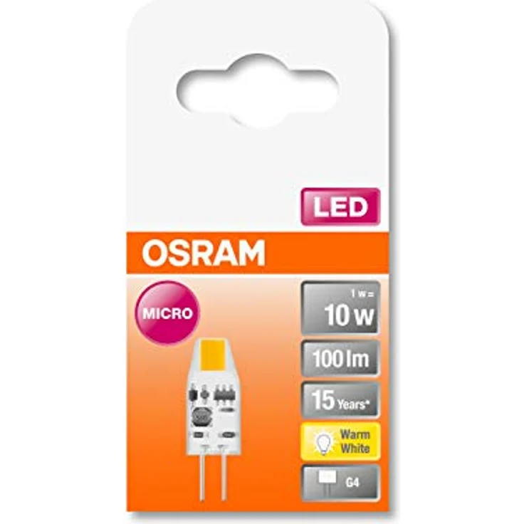OSRAM PIN Micro LED-Stiftsockel G4, 1W 100lm, Warmweiß 2.700K – Bild 3