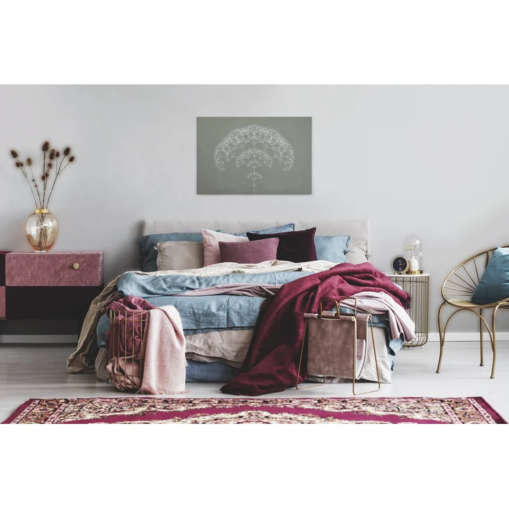 Leinwandbild Geometrisch Grün Weiß 90x60 DD120407 Wandbild Leinwand Modern – Bild 5